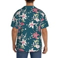 thumbnail image 5 of Xecao offers the Lilies Flowers for Men's Casual Short-sleeved Shirt, a button-up collared shirt with a pocket, perfect for beach vacations and yacht travel in the 3X-Large size., 5 of 7