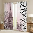 thumbnail image 2 of Homewish Paris Eiffel Tower Curtains Pack of 2 (42x84 Each) for Teens Girls Boys,Romantic Valentine Curtains Blackout,Black Pink Bedroom Curtains,Ultra Soft Home Decor, 2 of 6