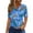 Dark Blue, variant on Tnhcen Women's Summer Turtle Print Henley Button Front Loose Fit Top - Plus Size S-3XL Casual Essential, Relaxed Summer Shirt