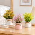thumbnail image 6 of Bcylexb 6 Pack Artificial Potted Plants, Lifelike Faux Small Flower Arrangements with Green Leaves in Pots Fake Flowers for Desk Shelf Office Home Indoor Decor, 6 of 6