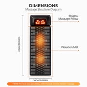 HOMEMASSA Full Body Massage Mat with Heat and Vibrate,Shiatsu Neck Massager, Chair Massage Mat for Bed,Gift for Her