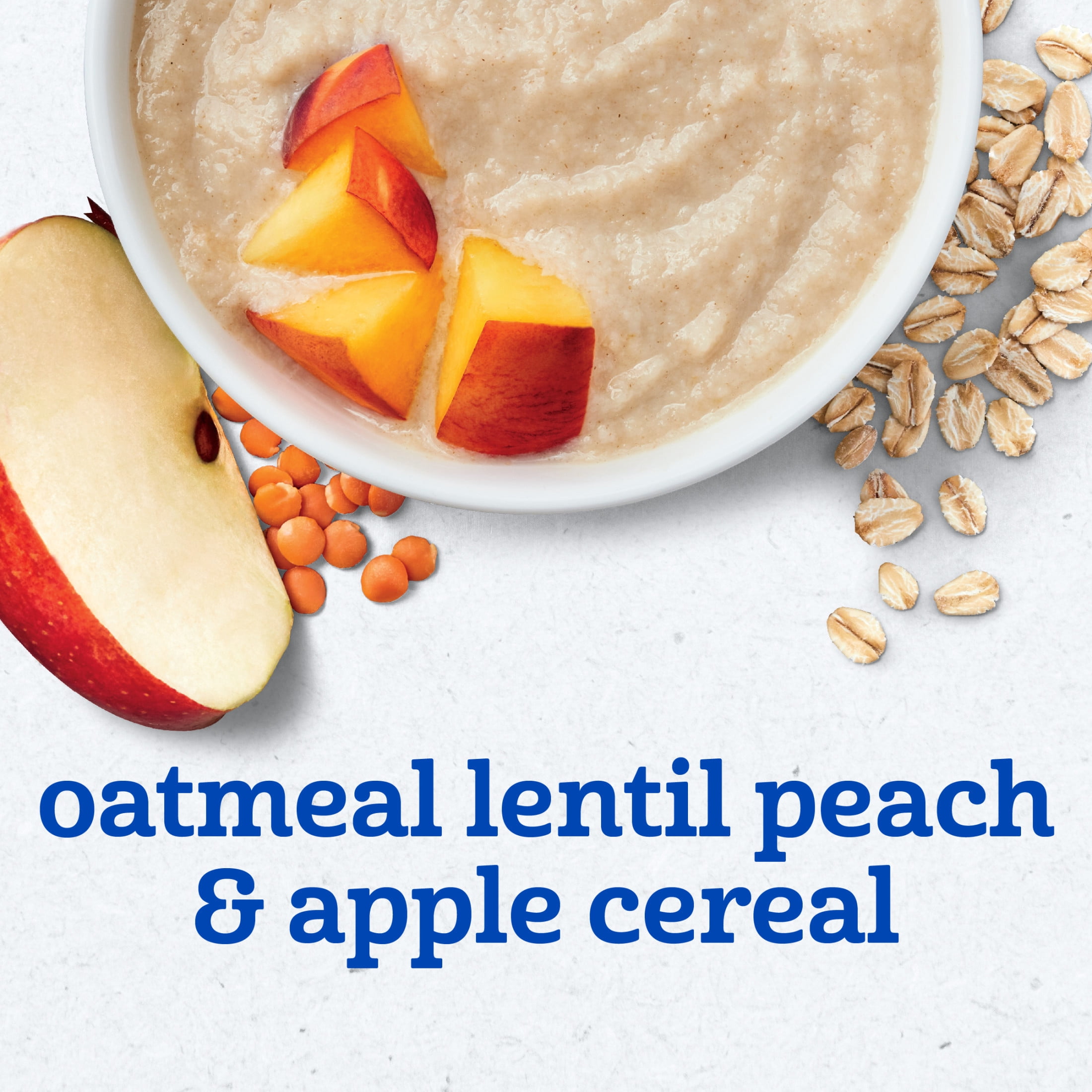 (3 pack) Gerber Cereal for Baby Power Blend 2nd Foods Probiotic Oatmeal Baby Cereal, Peach Apple, 8 oz Canister