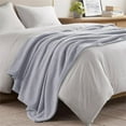 thumbnail image 2 of Beautyrest Dream Soft Faux Feathersoft Fabric Blanket in Gray, 2 of 5
