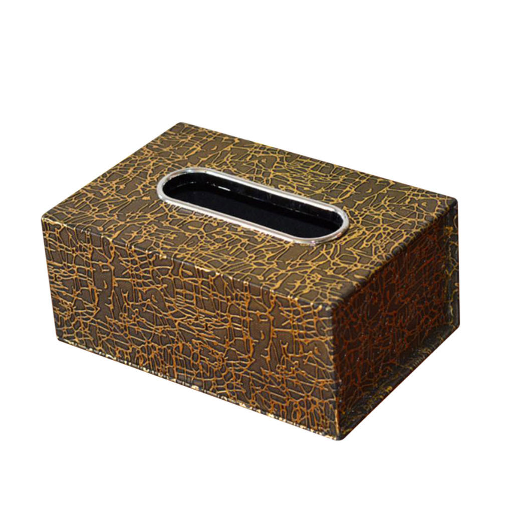 Leather Tissue Box European Napkin Tray Box Medium Leather Car Tissue