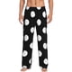 thumbnail image 1 of Balery Black and White Polka Dot Pantalones de pijama para hombre, pijama ultraligero, pantalón de descanso-Large, 1 of 6