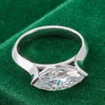 thumbnail image 4 of Blue Jewel Marquise Cut 2 Ct Diamond Engagement Rings - 14K White Gold Plated Solitaire Rings - Engagement Wedding Diamond Jewelry for Women's - East-West Solo Stone Diamond Rings for Women's, 4 of 8