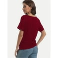 thumbnail image 2 of Women's Short Sleeve Boat Neck Dolman Top with Side Shirring, 2 of 6