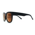 thumbnail image 3 of Womens Round Thick Horn Rim Color Mirror Boyfriend Sunglasses Black Purple Mirror, 3 of 4