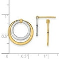 thumbnail image 2 of 14k Two-tone Gold Circle Front and Back Post Earrings 17x16.5mm Wide Stud Earring for Women, 2 of 2