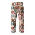 thumbnail image 4 of Fabrcox Flannel Pajama Pants Men Christmas Santa Claus Cute Print Flannel Sleep Lounge Pants Big and Tall Casual Winter Elastic Waist Pajama Bottoms with Pockets Pink XL, 4 of 4