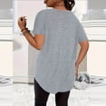 thumbnail image 4 of Women's Plus Size Tops V-Neck Button down T-Shirts, Casual Solid Summer Loose Basic Tee ,Gray,5XL, 4 of 5