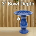 thumbnail image 5 of Sunnydaze Daisy Embossed Bowl Freestanding Ceramic Pedestal Outdoor Bird Bath, 5 of 16