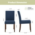 thumbnail image 2 of AFO Modern Upholstered Parsons Dining Chairs Set of 4, Fabric Padded Side Chairs with Wooden Legs for Kitchen, Dining Room, Restaurant, Blue, 2 of 7