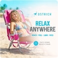 thumbnail image 2 of Open Box Ostrich On-Your-Back Outdoor Reclining Beach Pool Camping Chair, Pink, 2 of 12
