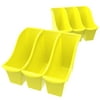 Storex Interlocking Small Book Bin, Plastic Desktop Storage for Letter Paper, Yellow, 6-Pack