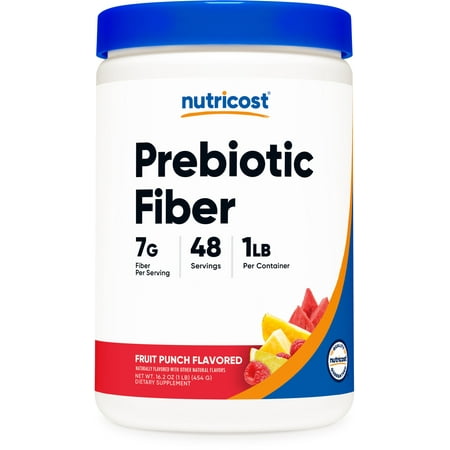 Nutricost Prebiotic Fiber Fruit Punch Flavored (1 Pound) - Vegan, Gluten-Free, GMO-Free