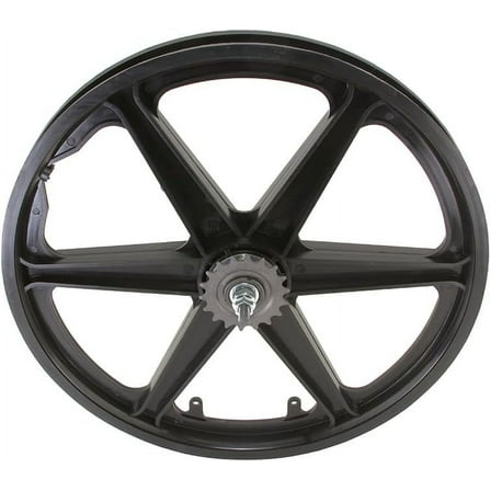20" Bicycle Black BMX Style 6 Spoke Plastic Rear Coaster Brake Wheel