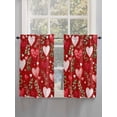 thumbnail image 5 of Valentines Living Room Curtains 2 Panel, Pink Red Love Heart Spring Green Botanical Cafe Window Treatment, Farmhouse Bedroom Bathroom Kitchen Curtains Drapes 104"x45", 5 of 6