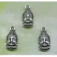 thumbnail image 4 of U8MO 4/10/30/50pc Double sided Buddha's head charms pendants Jewelry Making 15x7mm-ancient silver-100pcs, 4 of 4