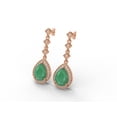 thumbnail image 3 of 6.5 Ctw Pear Emerald 925 Sterling Silver Rose Vermeil Dangle Drop Women Wedding Earrings, 3 of 4