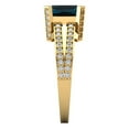 thumbnail image 3 of 2.45 ct Emerald Cut Natural London Blue Topaz Solitaire with Simulated Diamond Accents 18K Yellow Gold Womens Engagement Ring, 3 of 5