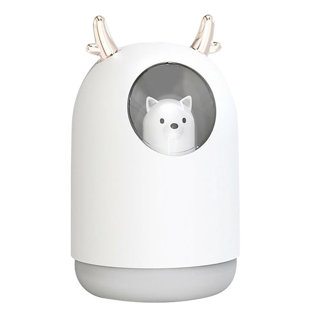 USB Power Nano Humidificador de aire Hidratante Difusor de aire de bajo ruido Atomizador portátil con diseño de dibujos animados, Blanco Methold HA8571-01B