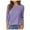 Purple, variant on MIXUE Womens Summer Tops Solid Color Round Neck Long Sleeve Fashion Casual Shirts For Women Tee Shirts Activewear,Blue,XXXL