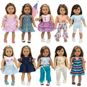 Fashion 23 Pcs American 18 Inch Girl Doll Clothes Dress with Accessories for 18 Inch My Our Life Generation Doll and Other 18 Inch Dolls Clothes Clothing Dresses Outfits