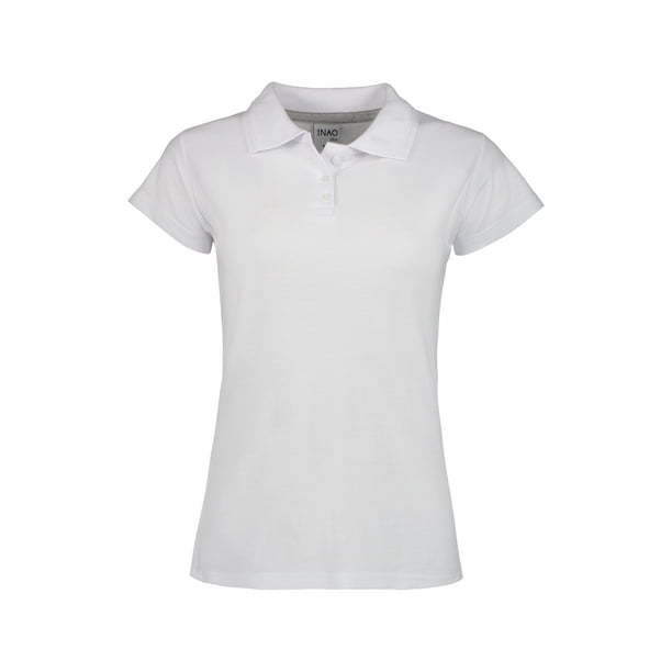 Playera Polo Plus Dama Piqué 50% poly-50% Algodón color Blanco Talla Extragrande Lladro Playera Polo Plus Lady