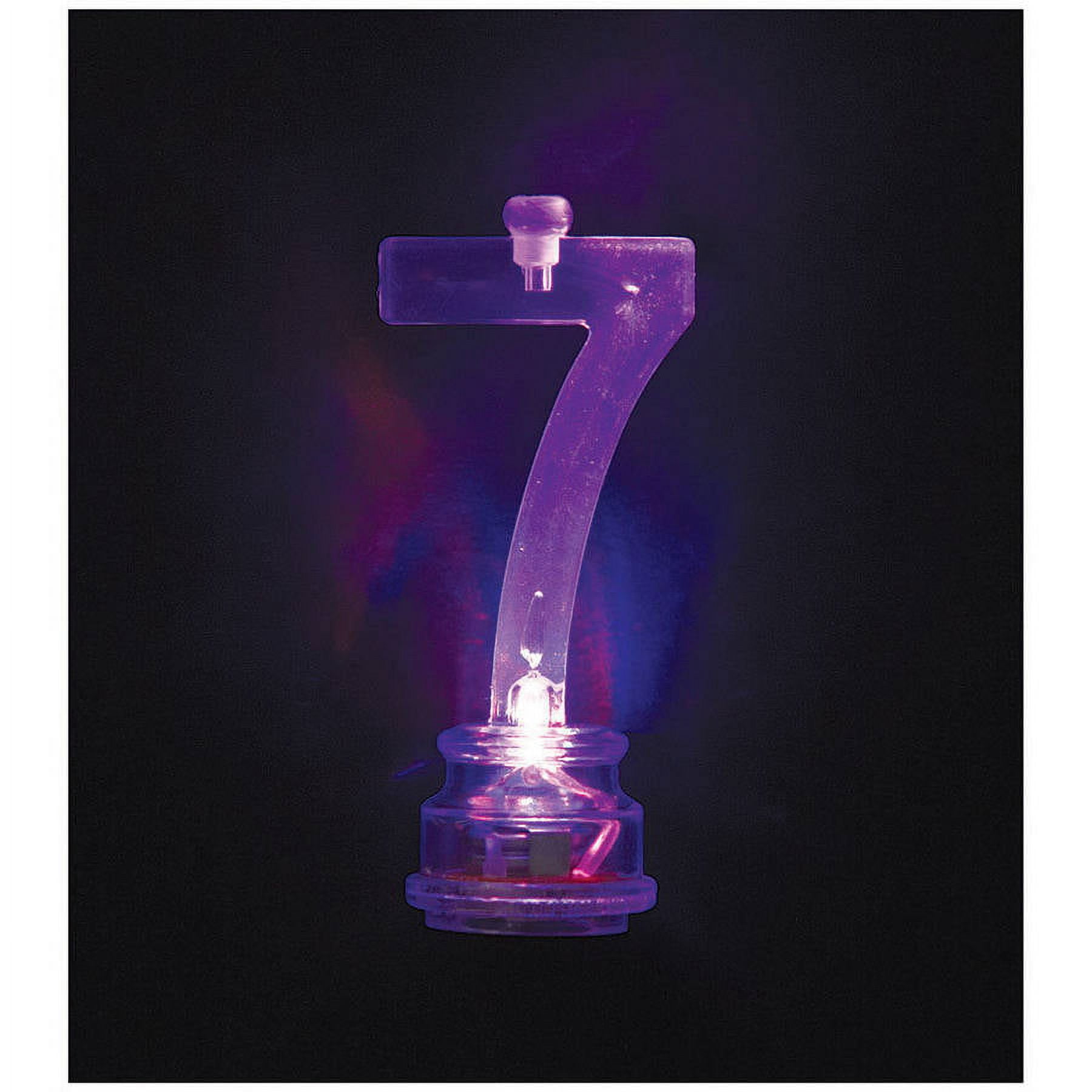 Blinking Number “7” Cake Topper and Birthday Candles Set, 5pcs