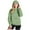 Green, variant on Girls Long Sleeve Hooded Pullover Sweatshirt with Front Pocket & Snap Button – Oversized Casual Winter Hoodie for Big Kids & Teens