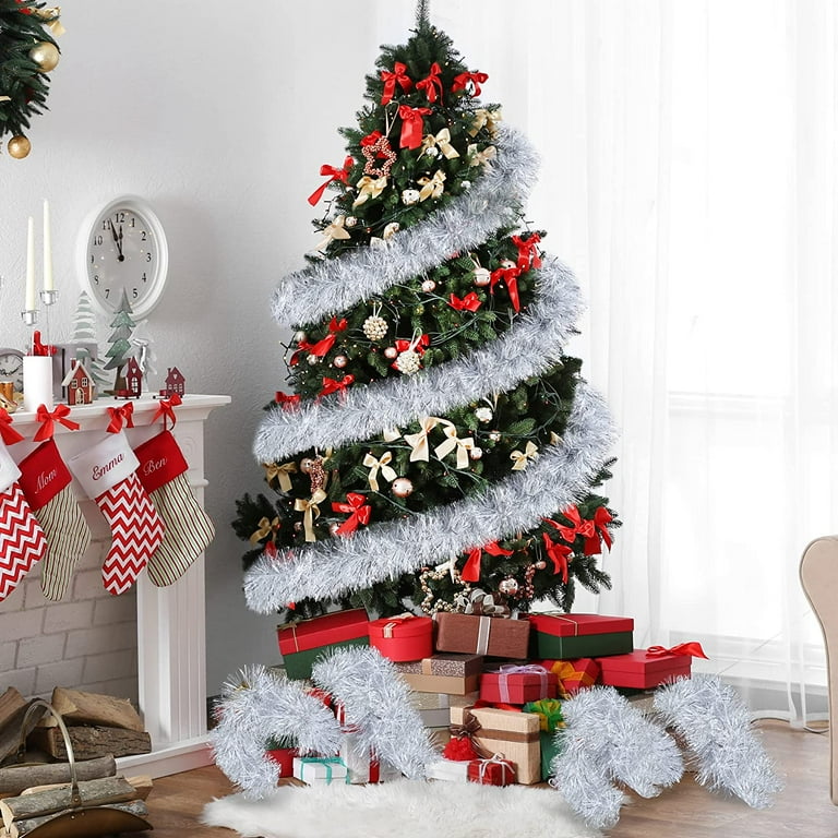 Christmas Tinsel Garland Xmas Tree Decorations Christmas