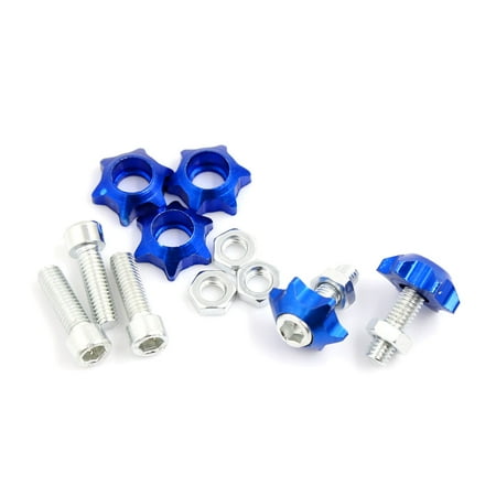 Unique Bargains 5 Pcs 6mm Dia Blue Star Cap License Plate Frame Bolt Screw for Motorcycle