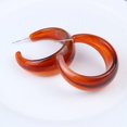 thumbnail image 1 of Nvzi Pendientes de aro grandes con forma de C de acrílico, geométricos, cuadrados, retro, sencillos, de color caramelo, con forma de C, de resina de colores preciosos, D15, 1 of 5