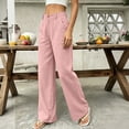 thumbnail image 4 of Guluxicc Dressy Pants for Women Button Front Long Straight Leg Business Casual Trousers for Golf Fall Winter, 4 of 5