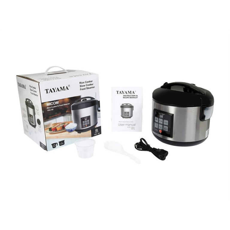 Tayama 20-Cup Rice Cooker with Food Steamer and Stainless Steel