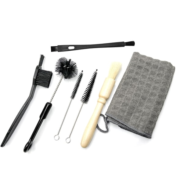 Kit de limpieza para cepillos de café JSONO, set de 6 cepillos y toalla