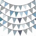 thumbnail image 1 of 40ft Fabric Bunting Banner Blue Floral Vintage Bunting Banner Reusable Cotton Pennant Garland Ribbon, 1 of 3