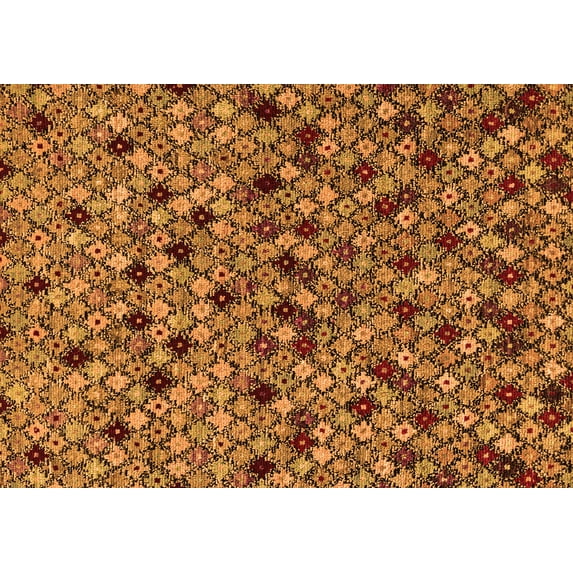 Ahgly Company Indoor Rectangle Abstract Orange Modern Area Rugs, 3' x 5'