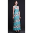 thumbnail image 4 of Bimba Floral Women Printed Crew Neck Side Slits Halter Dress Long Evening Gown-Medium, 4 of 6