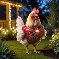 thumbnail image 2 of asddcavvf Christmas Animal Outdoor Garden Chicken Ground Plug Decoration Outdoor Christmas Animal Ground Plug 2D Small Garden Flags for outside with Sign Language Garden Label Outdoor Metal Cards for, 2 of 4