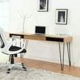 thumbnail image 4 of Proman Products Writing Desk with Metal Legs in Oak and Black, 4 of 5