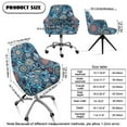 thumbnail image 7 of Whosucclay Blue Boho Mandala Flower Print Curved Back Chair Covers with Arms Dustproof Washable Swivel Armchair Cover Protector Thick Dining Chair Slipcovers for Kitchen, Party, Banquet Decor, 7 of 7