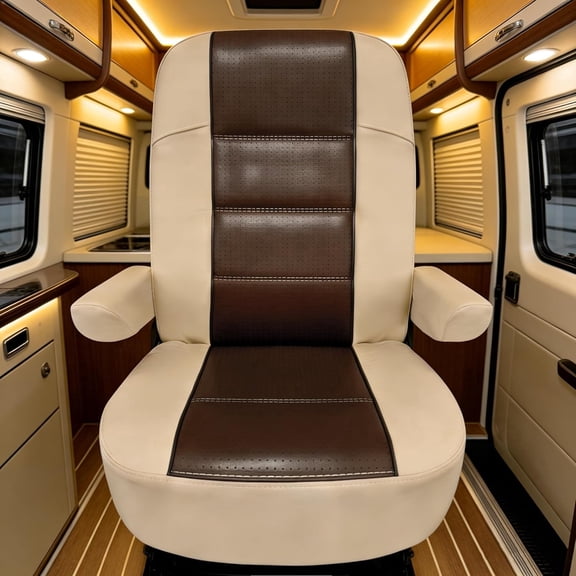 Dulepax RV Seat Covers for Captains Chairs 2 Pack Motorhome Seat Protectors with Armrest Covers Breathable PU Leather Seat Chair Cover for Class A Camper Van Trailer
