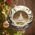 thumbnail image 4 of Beautynvta Round Acrylic Christmas Ornament, 7.9'' Winter Forest Snow House Hanging Ornament, Christmas Tree Hanging Ornaments, for Xmas Trees Door Farmhouse Decor, 4 of 5