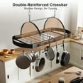 thumbnail image 4 of Hanging Pot Rack32Inch Ceiling Pot Rack For Kitchen SpaceSaving Pot Hanger With 16 Detachable S Hooks Sturdy Metal Frame Industrial Style For Pot Pan Storage SpaceSaving, 4 of 8