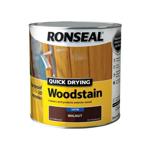 Ronseal - Quick Drying Woodstain Satin Dark Oak 250ml