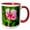 Red/White, variant on 3drose, Hibiscus Flower Dips over Green Foliage, Ranthambore, Rajasthan, India, 11oz Two-tone Black Mug
