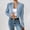 Sky Blue, variant on Women's Cropped Open Front Blazer, Puff Sleeve Notch Collar Casual Long Sleeve Cropped Jacket for Work office Sky Blue M