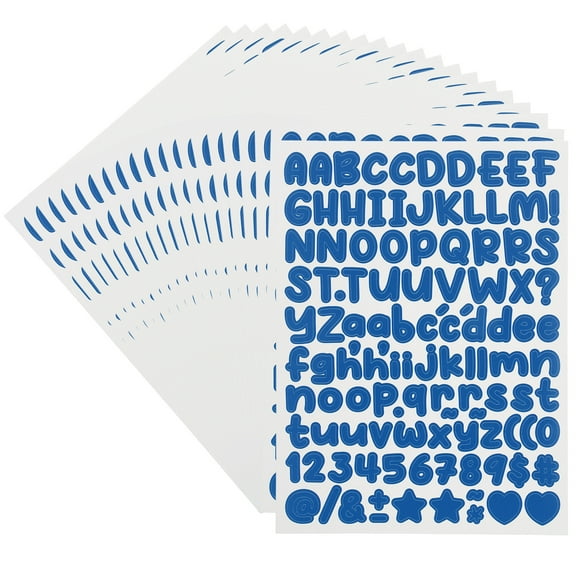 Uxcell 30 Sheets Letter Stickers, Small Vinyl Letter Number Stickers for Mailbox Decor, Dark Blue